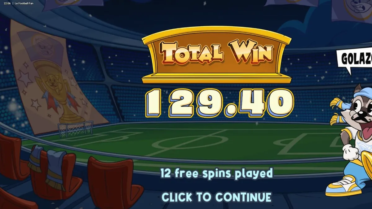 Interface do slot Le Football Fan em um smartphone